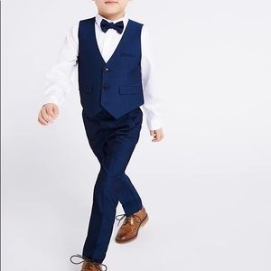 Marks & Spencer Boys Tuxedo Vest 4 Piece Set - Size 2-3